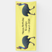 ハッピーカソの鳥の漫画イラストレーション 横断幕 (縦)