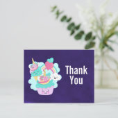 ハッピーカップケーキとアイスクリーム誕生日ありがとう ポストカード (スタンド正面)