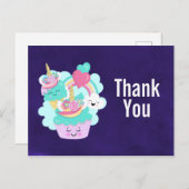 ハッピーカップケーキとアイスクリーム誕生日ありがとう ポストカード (正面/裏面)