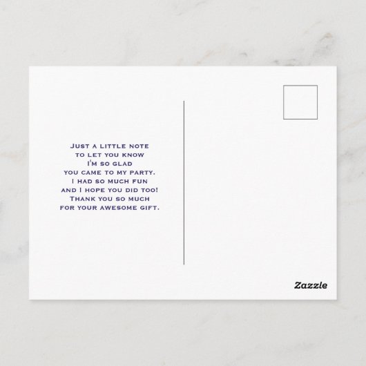 ハッピーカップケーキとアイスクリーム誕生日ありがとう ポストカード (裏面)