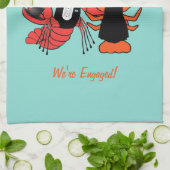 ハッピーカップルのザリガニ煮沸パーティー キッチンタオル (折り畳み)