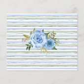 ハッピーカップルのシャワーカードのための青い花アドバイス チラシ (裏面)