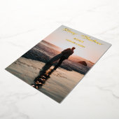 ハッピーカップルのメリークリスマスグリーティング 箔招待状 (回転した状態)