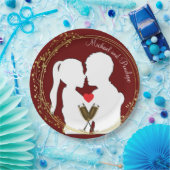 ハッピーカップルの優雅さに乾杯 ペーパープレート (パーティー)