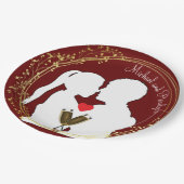 ハッピーカップルの優雅さに乾杯 ペーパープレート (アングル)