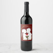 ハッピーカップルの優雅さに乾杯 ワインラベル (正面)