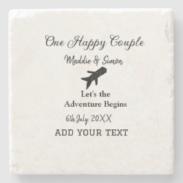 ハッピーカップルの冒険が始ま結婚る ストーンコースター