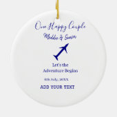 ハッピーカップルの冒険が始ま結婚る セラミックオーナメント (裏面)