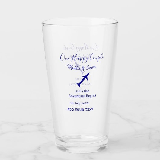ハッピーカップルの冒険が始ま結婚る タンブラーグラス (正面)