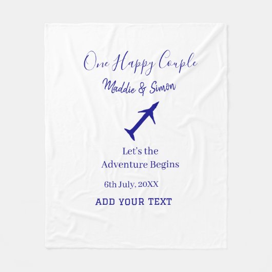 ハッピーカップルの冒険が始ま結婚る フリースブランケット (正面)
