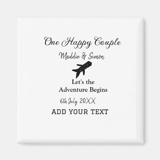 ハッピーカップルの冒険が始ま結婚る マグネット (正面)