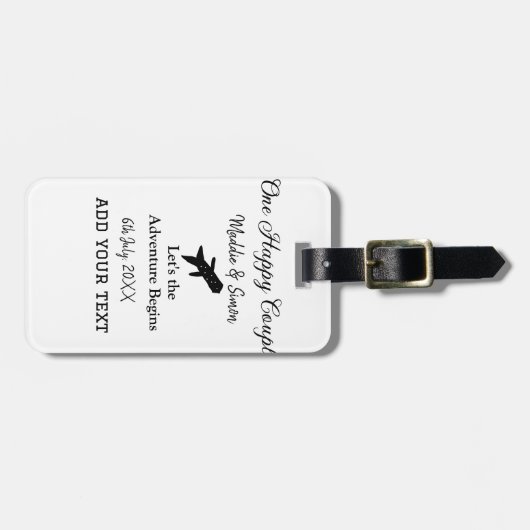 ハッピーカップルの冒険が始ま結婚る ラゲッジタグ (正面横)