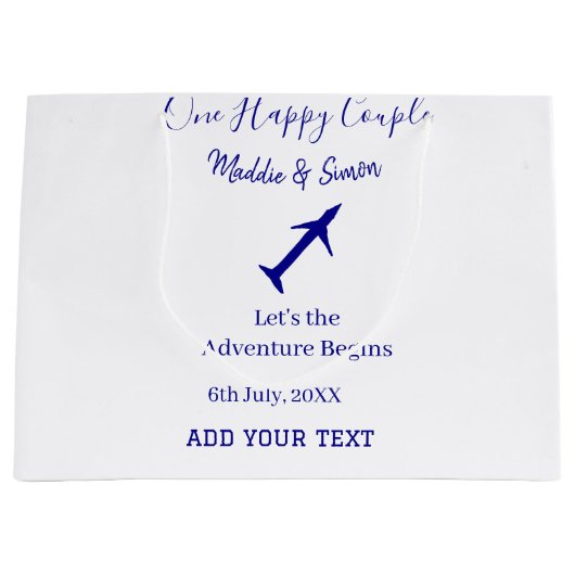 ハッピーカップルの冒険が始ま結婚る ラージペーパーバッグ (正面)