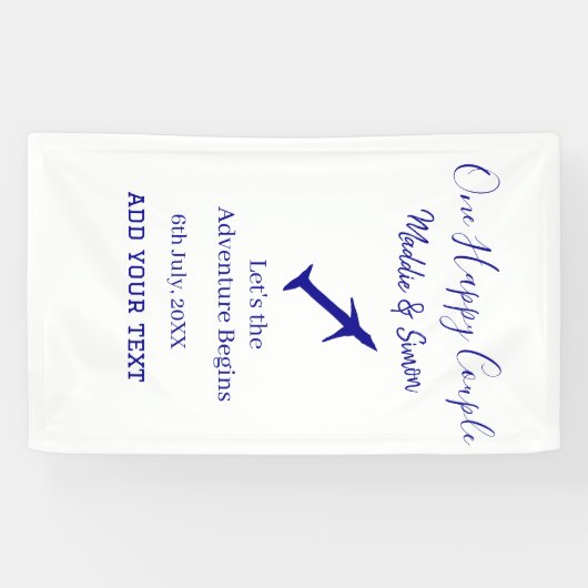 ハッピーカップルの冒険が始ま結婚る 横断幕 (横)