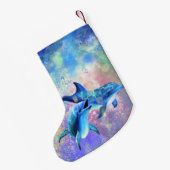 ハッピーカップルドルフィンクリスマスストッキング スモールクリスマスストッキング (裏面 (吊り時))