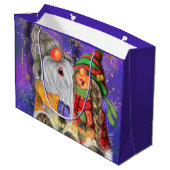 ハッピーカップルノームクリスマスギフトバッグ ラージペーパーバッグ (裏面アングル)