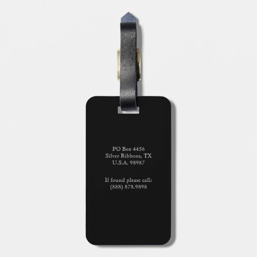 ハッピーカップルフォトシルバーリボン記念日 ラゲッジタグ (裏面縦)