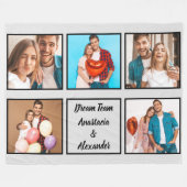 ハッピーカップルモダンのバパーソナライズされたレンタイン写真 フリースブランケット (正面(横))