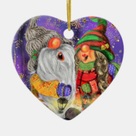 ハッピーカップル格言クリスマスオーナメント セラミックオーナメント