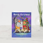 ハッピーカップル格言クリスマスカードを歌う ノートカード (裏面)