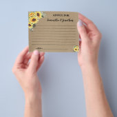 ハッピーカップル用ひまわりアドバイスシャワーカード チラシ (手)