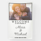 ハッピーカップル結婚写真の歓迎の縦型 横断幕 (縦)