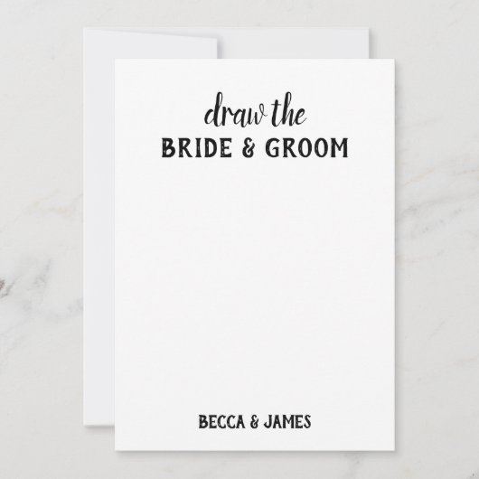 ハッピーカップル・キッドのカラーリング結婚・キットを描く 招待状 (正面)