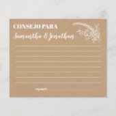 ハッピーカップル・シャワー英語のアドバイス スペインの (裏面)