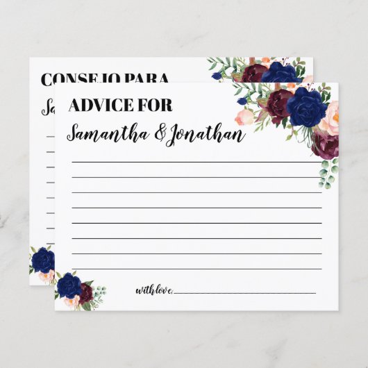 ハッピーカップル・シャワー英語のアドバイス スペインの (正面/裏面)