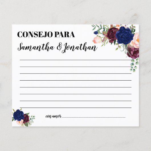 ハッピーカップル・シャワー英語のアドバイス スペインの (裏面)