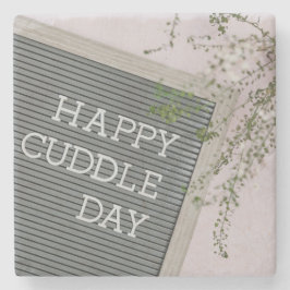 ハッピーカドルの日（暖かいハグと愛情のあるスナグルズ） ストーンコースター