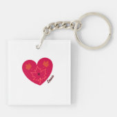 ハッピーカナダディエハート、カエル、メープル離れズ キーホルダー (裏面)