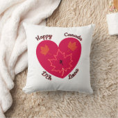 ハッピーカナダディエハート、カエル、メープル離れズ クッション (ブランケット)