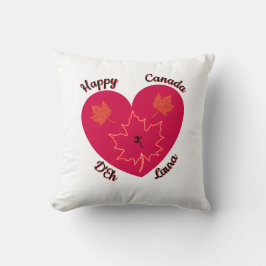 ハッピーカナダディエハート、カエル、メープル離れズ クッション