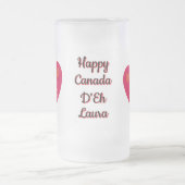 ハッピーカナダディエハート、カエル、メープル離れズ フロストグラスビールジョッキ (中央)