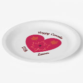 ハッピーカナダディエハート、カエル、メープル離れズ ペーパープレート (アングル)