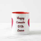 ハッピーカナダディエハート、カエル、メープル離れズ マグカップ (中央)