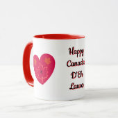ハッピーカナダディエハート、カエル、メープル離れズ マグカップ (正面左)