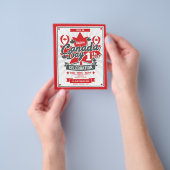 ハッピーカナダデイお祝い7月1日パーティー招待状 チラシ (手)