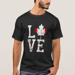 ハッピーカナダデイメープルリーフラブカナディアンメンズ Tシャツ