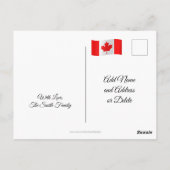 ハッピーカナダデーグリーティングメープルリーフハートカワイト ポストカード (裏面)