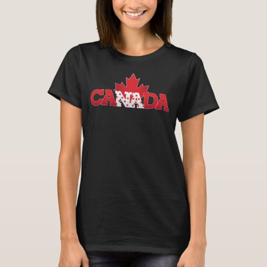 ハッピーカナダデー国旗おもしろい Tシャツ (正面)