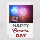 ハッピーカナダデー国旗と花火 シーズンカード (正面/裏面)