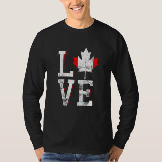 ハッピーカナダデーI愛カナダメープルリーフ国旗 Tシャツ