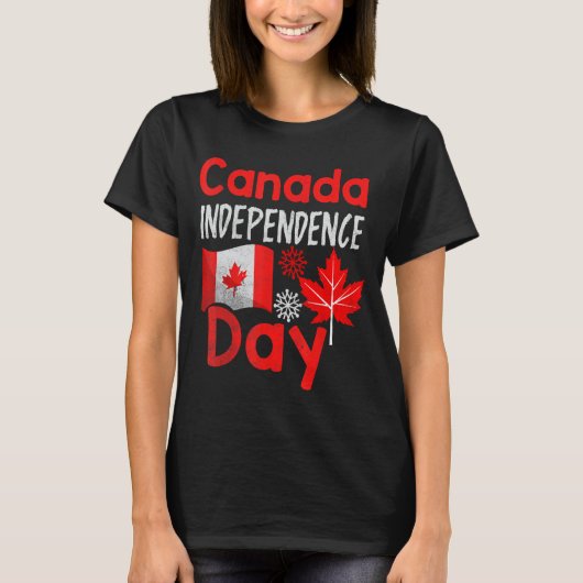ハッピーカナダ独立記念日祝のカナダ Tシャツ (正面)