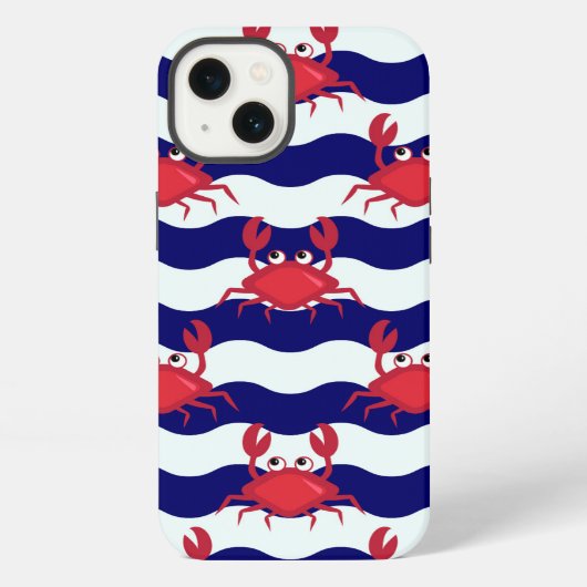 ハッピーカニのパターン iPhoneケース (裏面)