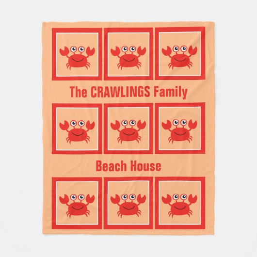 ハッピーカニカスタムフリースブランケット フリースブランケット (正面)