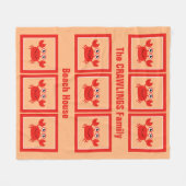 ハッピーカニカスタムフリースブランケット フリースブランケット (正面(横))