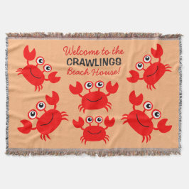 ハッピーカニカスタム文字投げ毛布 スローブランケット