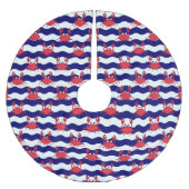 ハッピーカニ模様 ブラッシュドポリエステルツリースカート (正面)